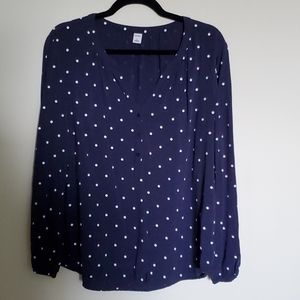 Navy polka Dot Blouse